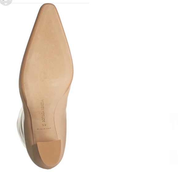 BOTTEGA VENETA Calf Leather Pull On Almond Toe Knee High Cloud Boots Cipria - Picture 5 of 12